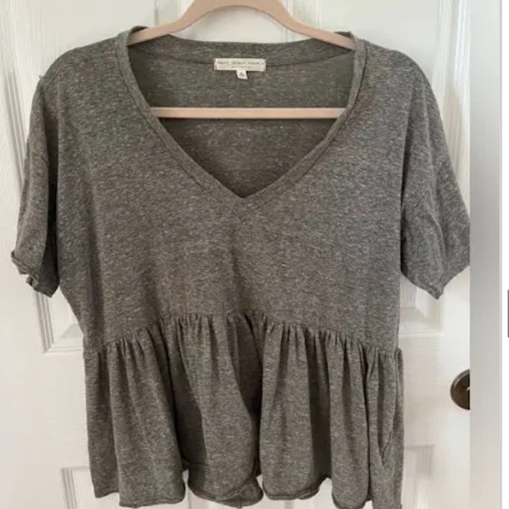 Urban outfitters truly madly deeply peplum grey tee